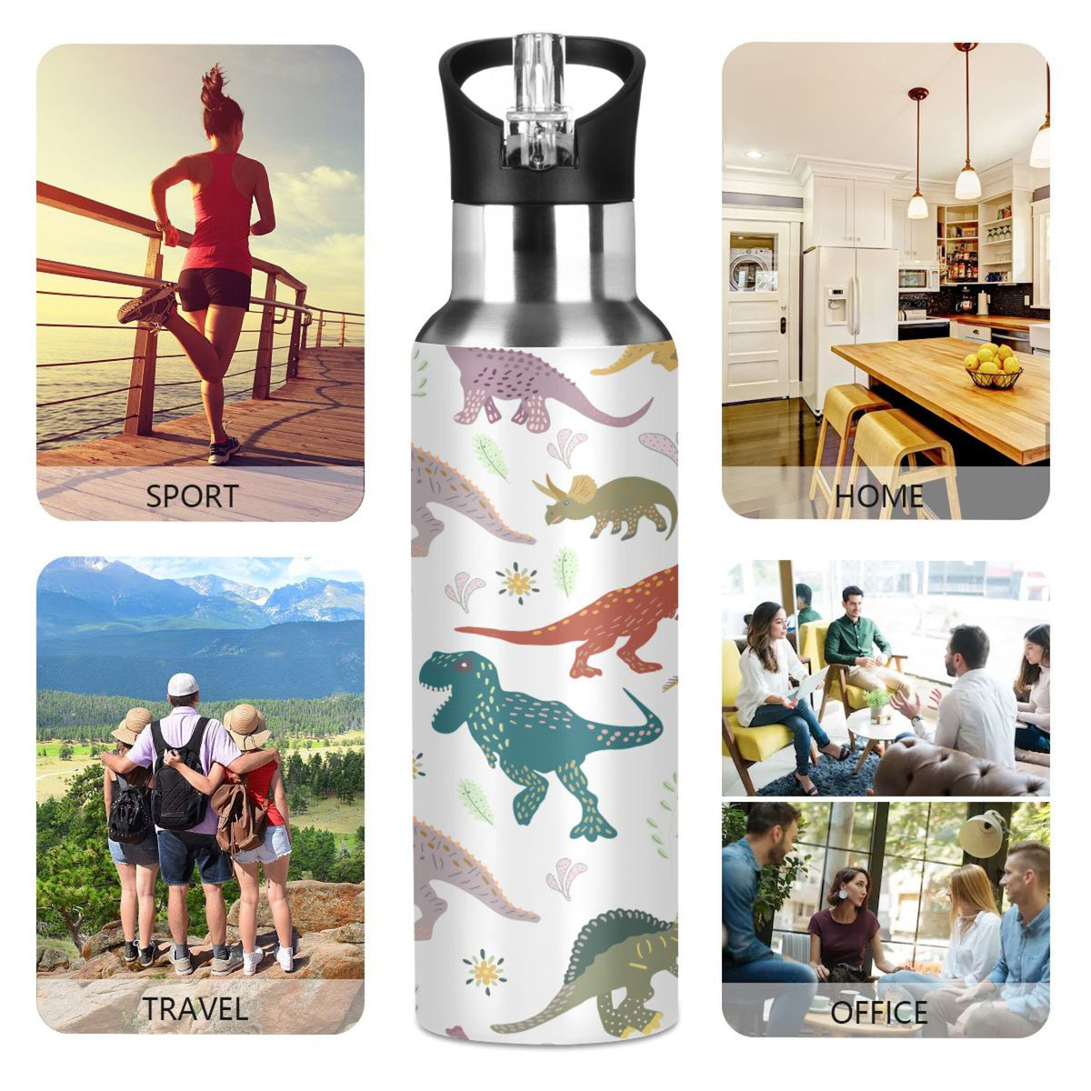 Stainless Steel Insulated Water Bottle with Straw Lid A484046