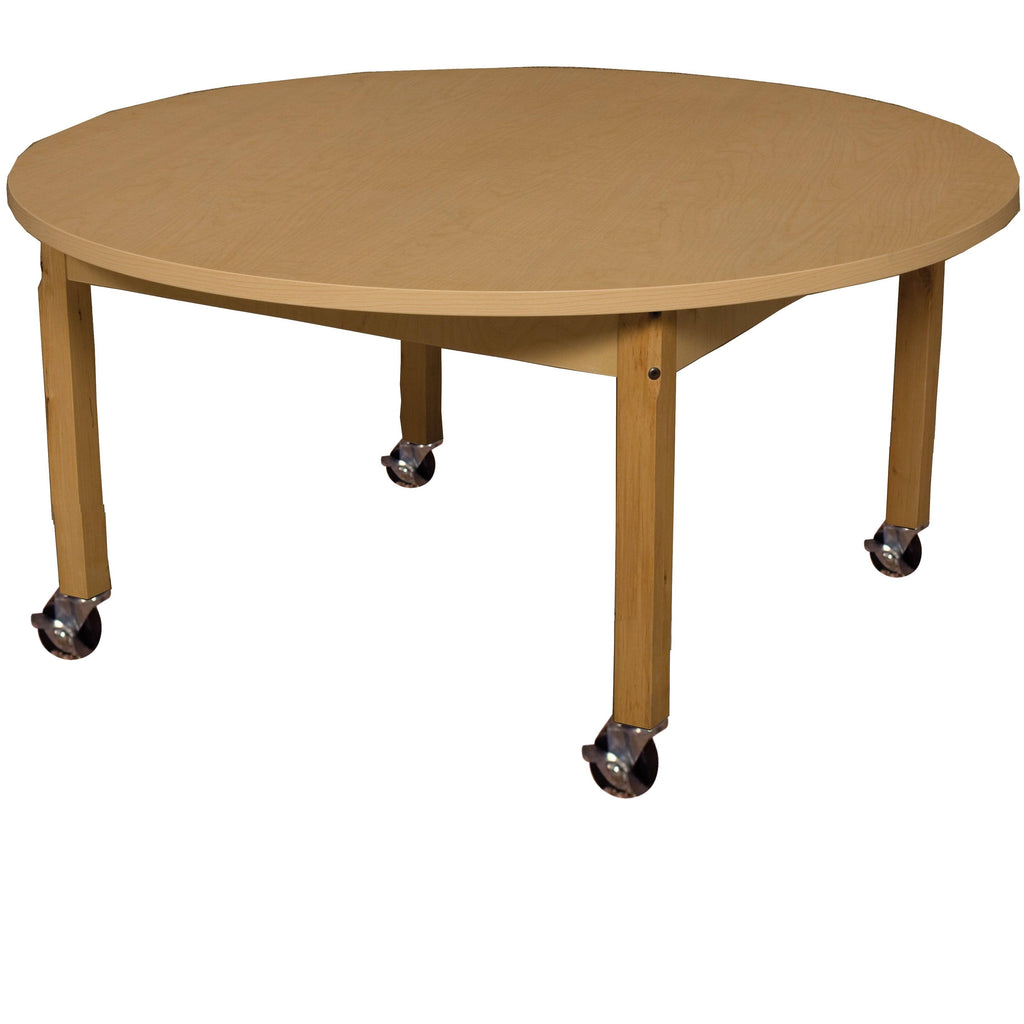 48x22 Round High Pressure Laminate Table with Hardwood Legs O7605