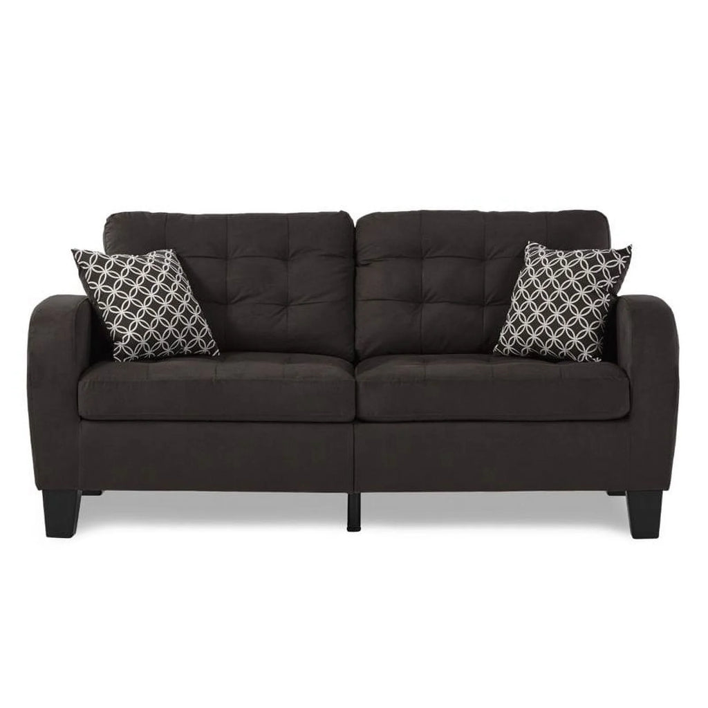 Chocolate Fabric Sofa with 2 Pillows M530