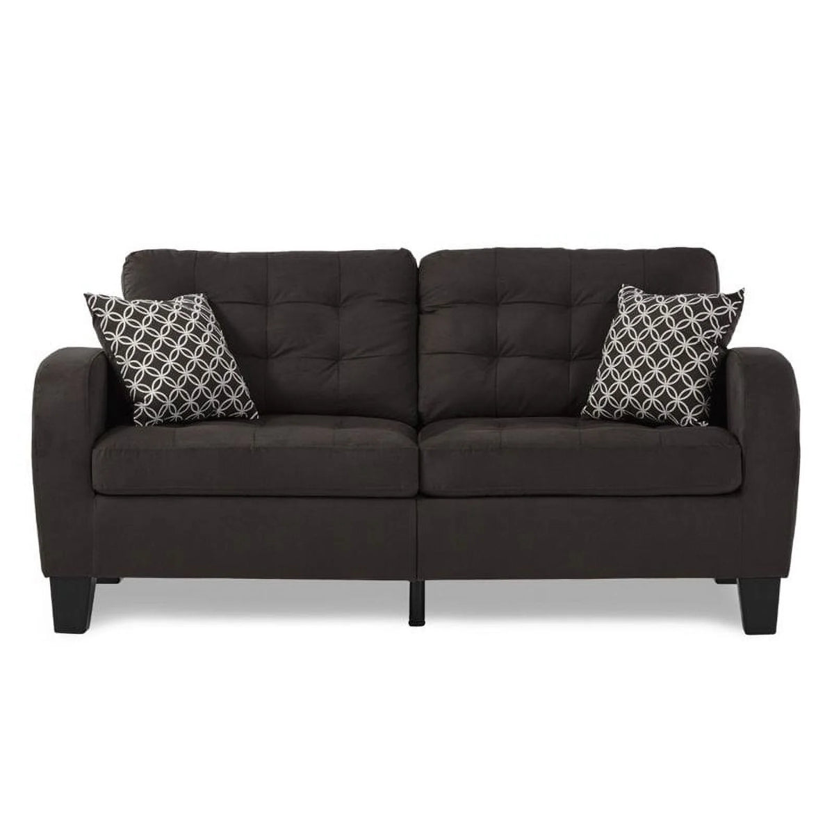 Chocolate Fabric Sofa with 2 Pillows M530