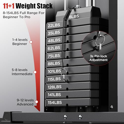 154LBS Weight Stack Multi Home Gym Station W601137