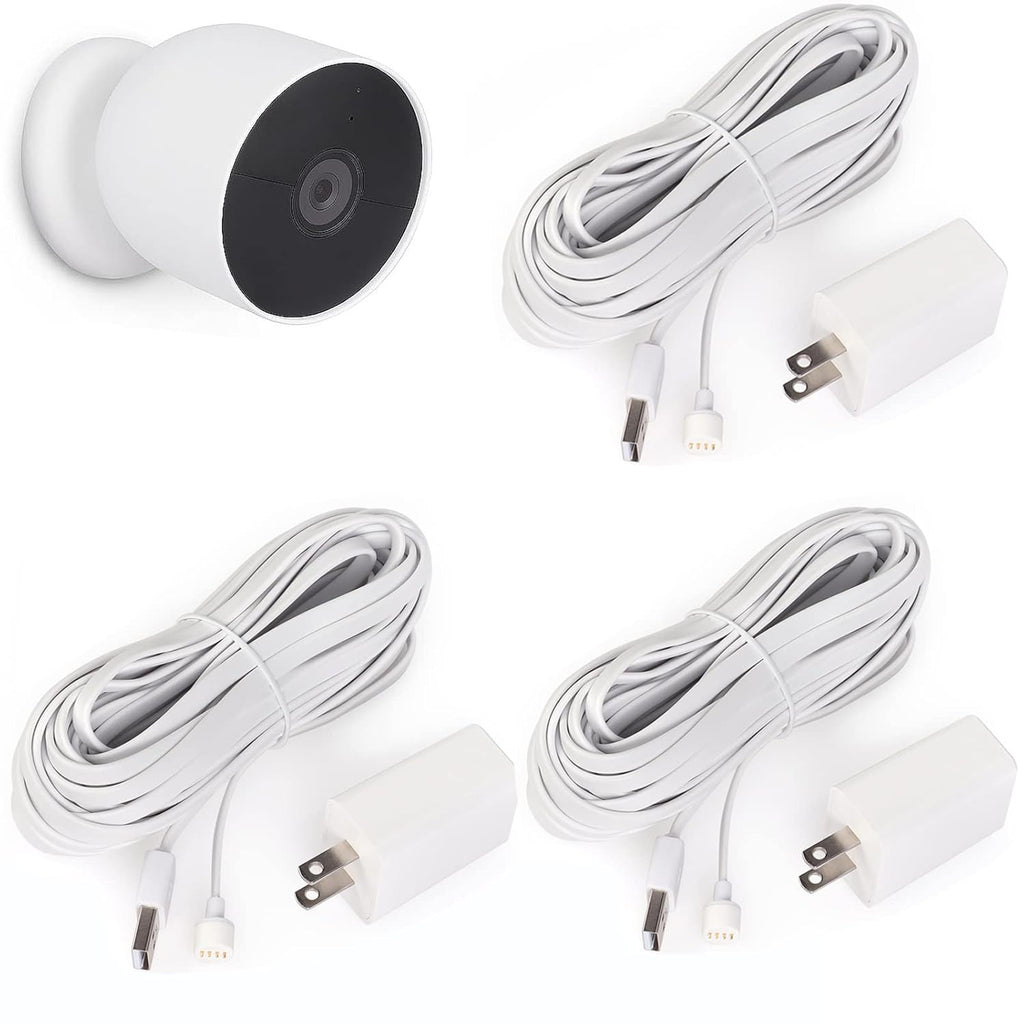 25 ft Weatherproof Charging Cable 3Pack-White G966