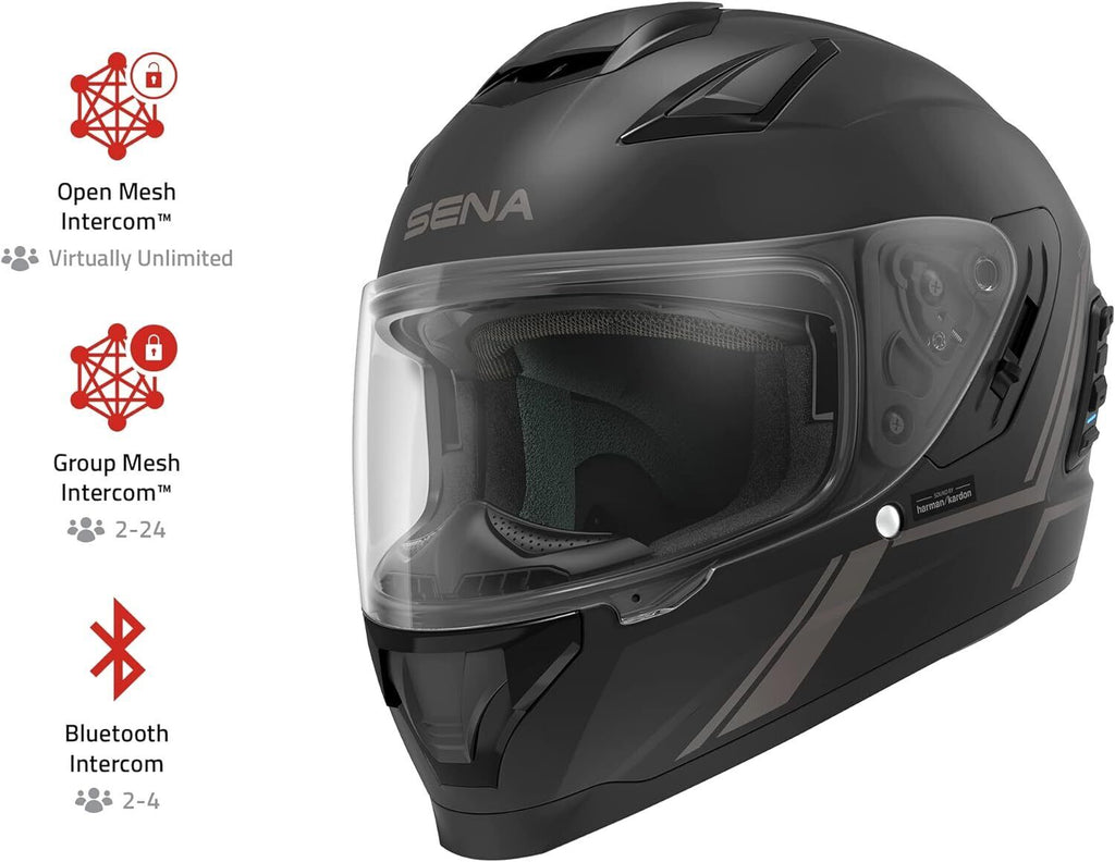 Glossy White Full Face Bluetooth Helmet U27060