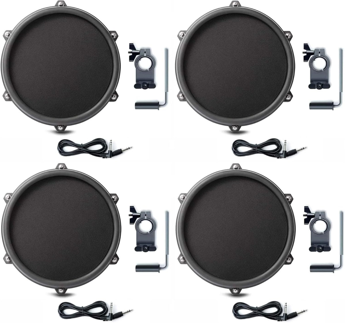 8 Inch Single-Zone Mesh Tom Pad with Clamp and 10ft Trigger Cable Bundle H65090