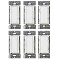 Dimmer Switch for Dimmable LED, Halogen & Incandescent Bulbs, White 6-Pack H11013