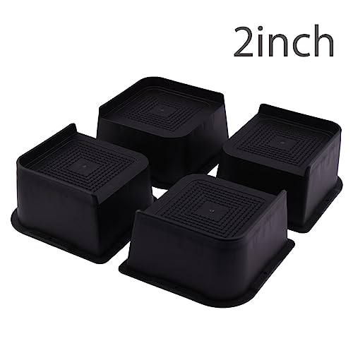 Black 4pcs Adjustable Furniture Risers C228793