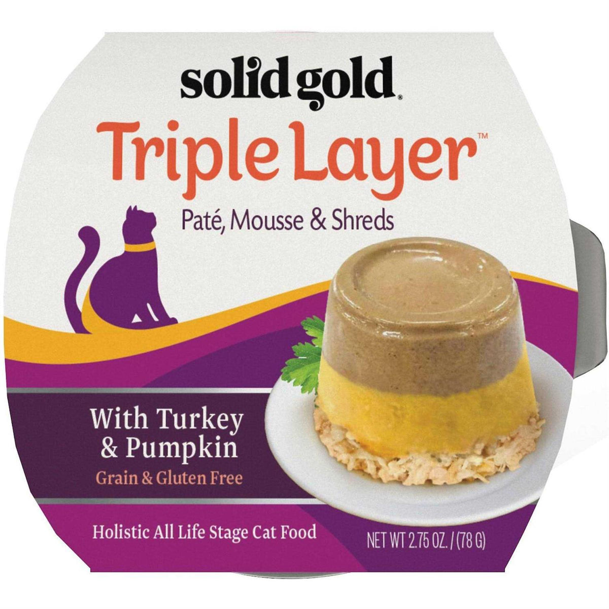 Solid Gold Triple Layer Pate Mousse & Shreds Pumpkin Cat Food M736366