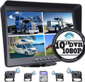 10.1 Monitor Backup Camera Wired System 1080P HD 4 Split Screen IP69 Waterproof T227