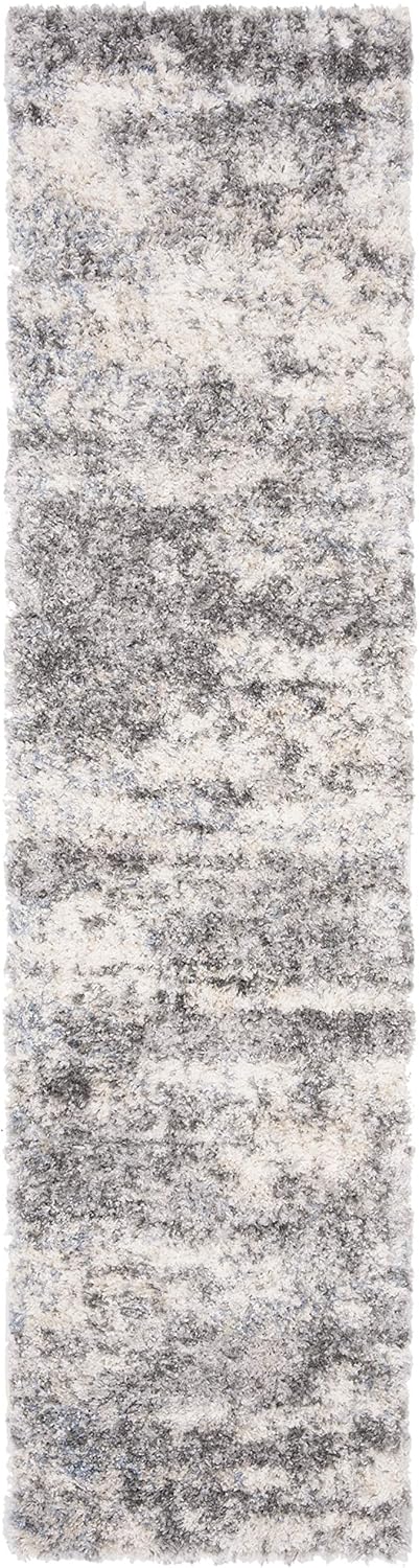 2' x 22' Grey Cream Plush Runner Rug I239638