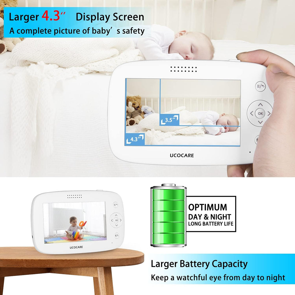 Baby Monitor with Camera and Audio, Night Vision, PTZ, Motion Detection, Auto Tracking, Temperature Monitor, 2-Way Talk B162789
