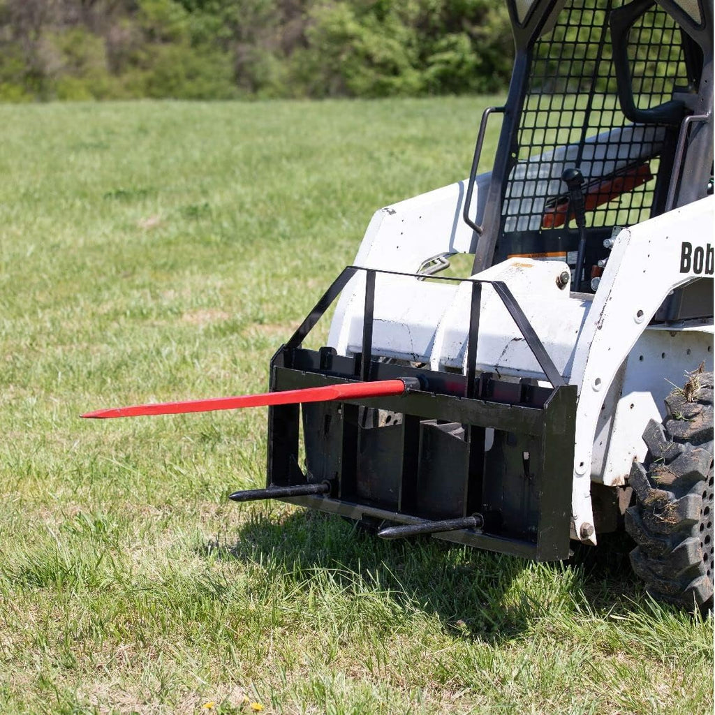 Skid Steer Hay Frame Attachment with 43" Hay Spear and Stabilizers, 4,000 LB T210