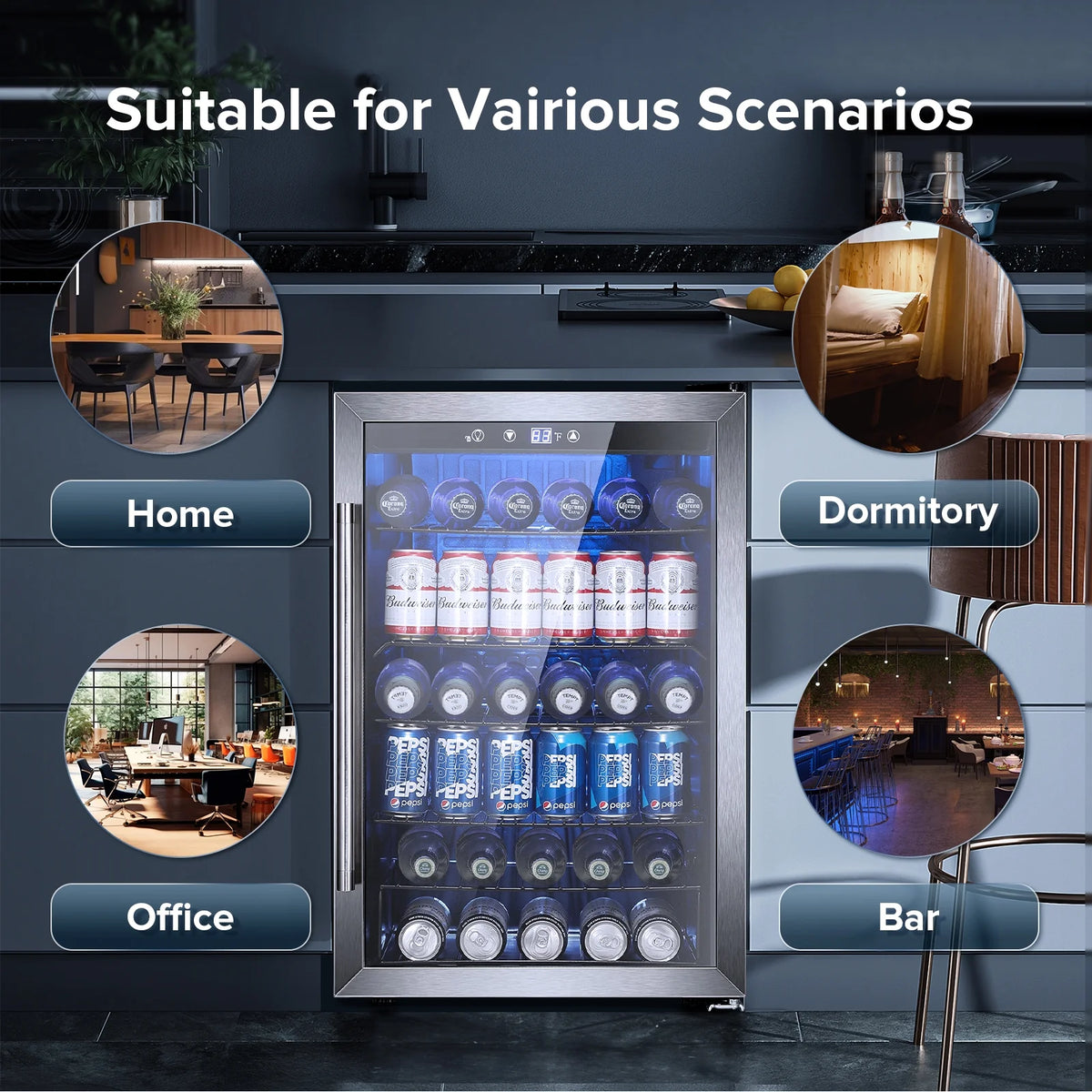 4.4 Cu.ft Beverage Refrigerator Cooler with Glass Door Z31287