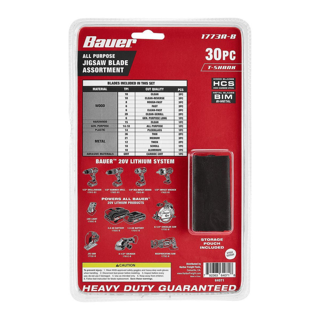 T-Shank Jig Saw Blade Set, 30-Piece I455