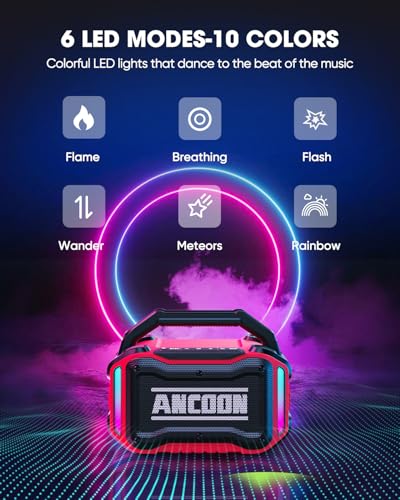 Bluetooth Wireless Speaker with Bass, 20H Playtime, IPX6 Waterproof (Black) K687