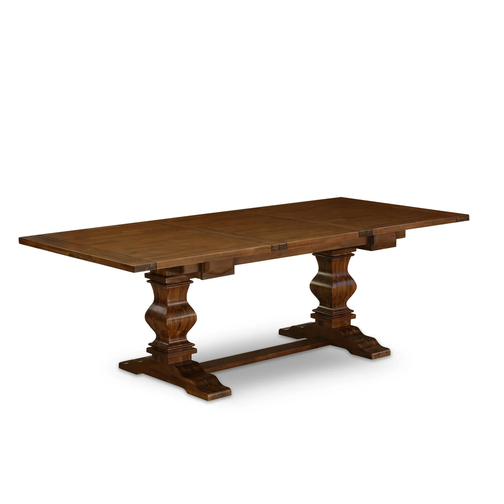 7-piece Wood Dining Set in Walnut/Light Tan S73468