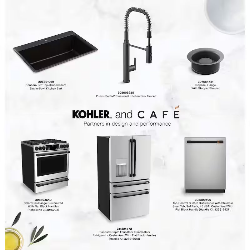 Single Wall Oven and Built-In Microwave Handle Kit in Flat Black Z398