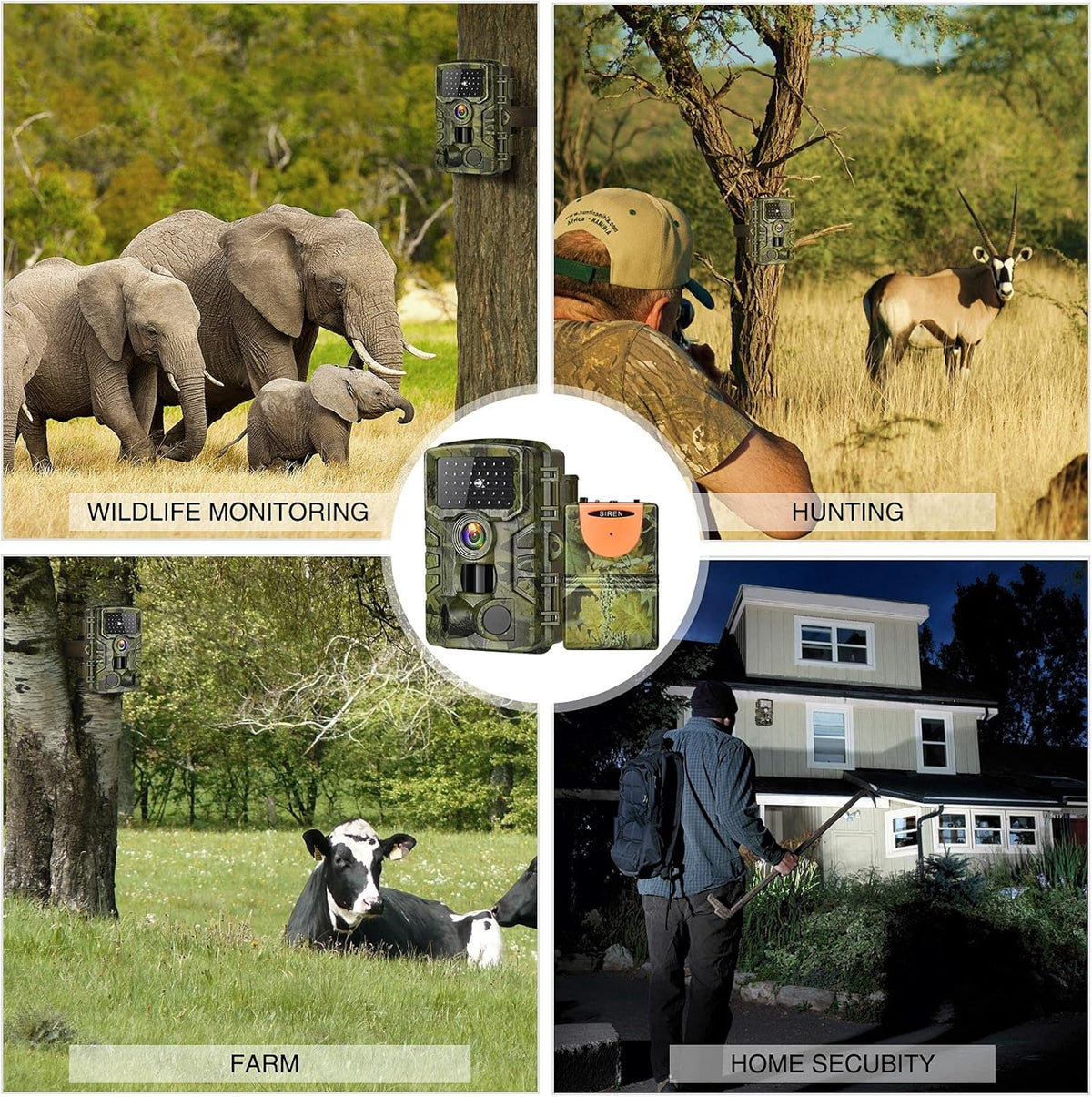 Trail Camera with Night Vision Motion Activated Waterproof Wildlife Camera Pack of 2 E930954