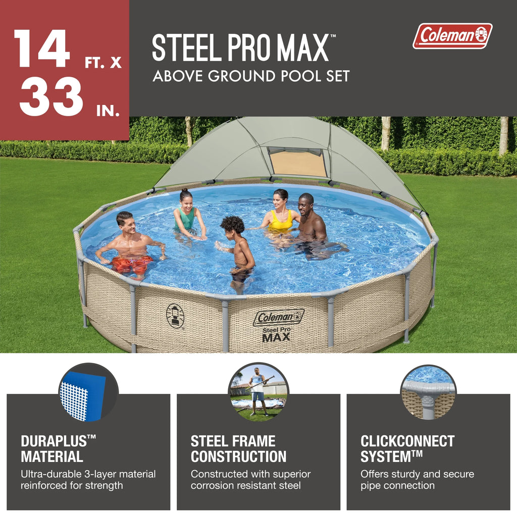Round Metal Frame Above Ground Pool Set W8354