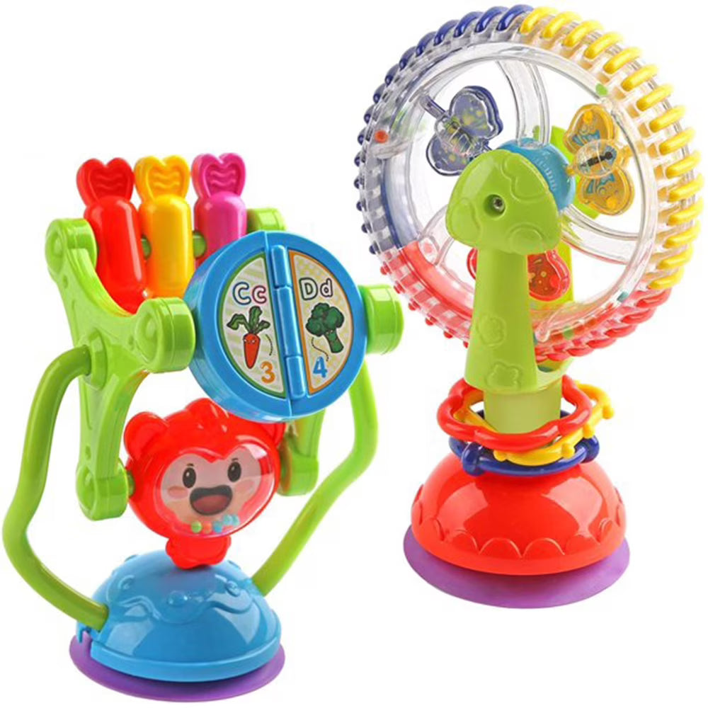 Baby Rattle Toys with Suction Cup Grab Shaker and Spin M990