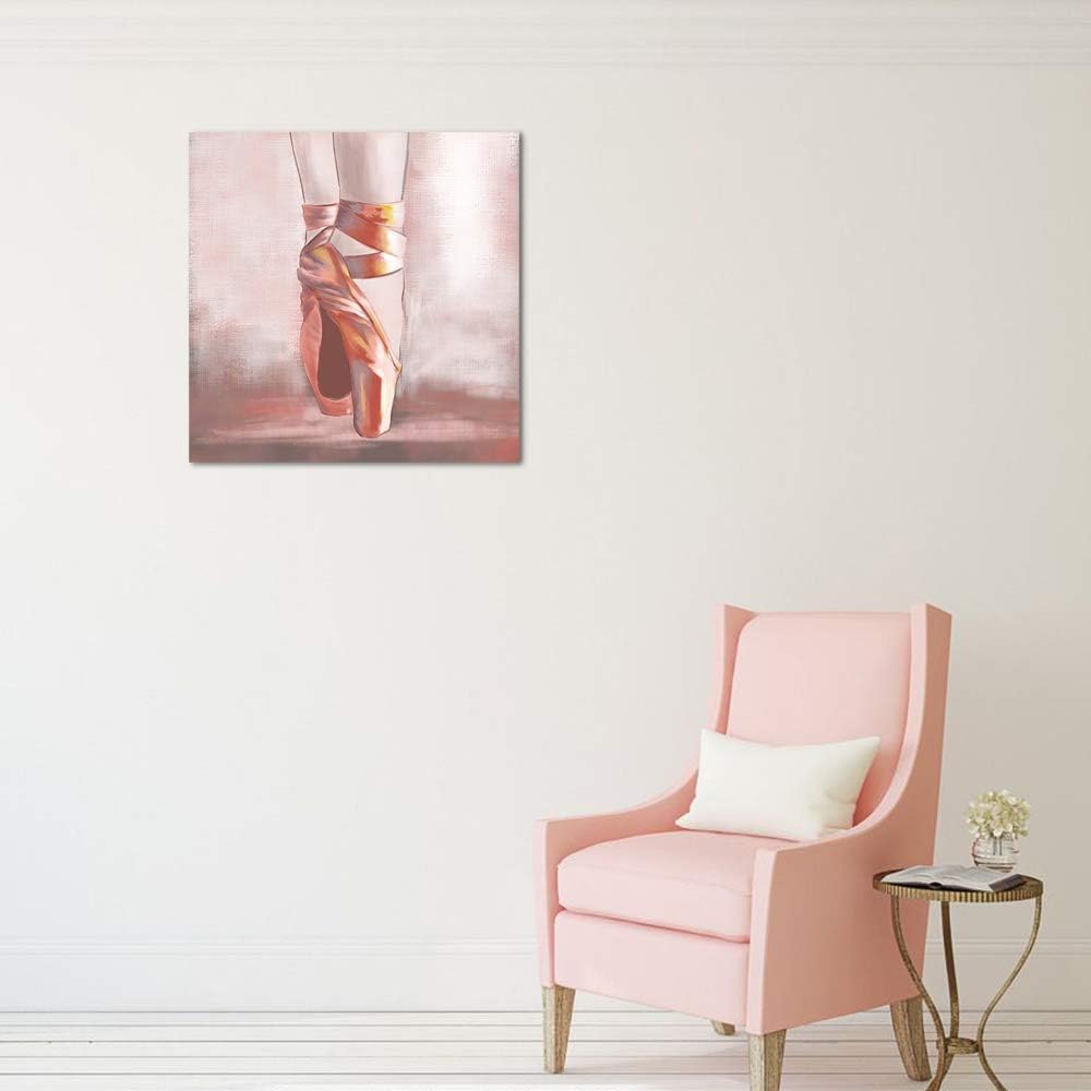 Pink Ballet Shoes Canvas Framed Artwork 24x24 M2249