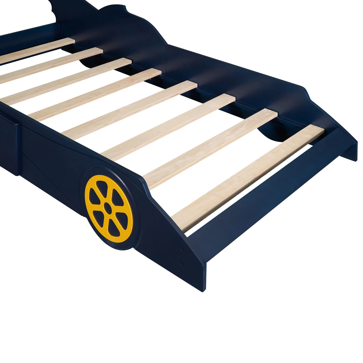Wood Race Car-Shaped Twin Size Platform Bed E78768