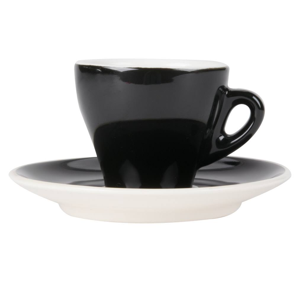 Black 3.5 oz Espresso Cup with Saucer D759737