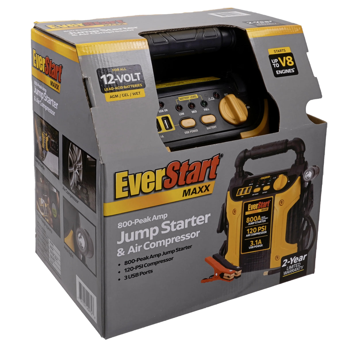 800 Peak Amp Jump Starter with 120 PSI Compressor L783444