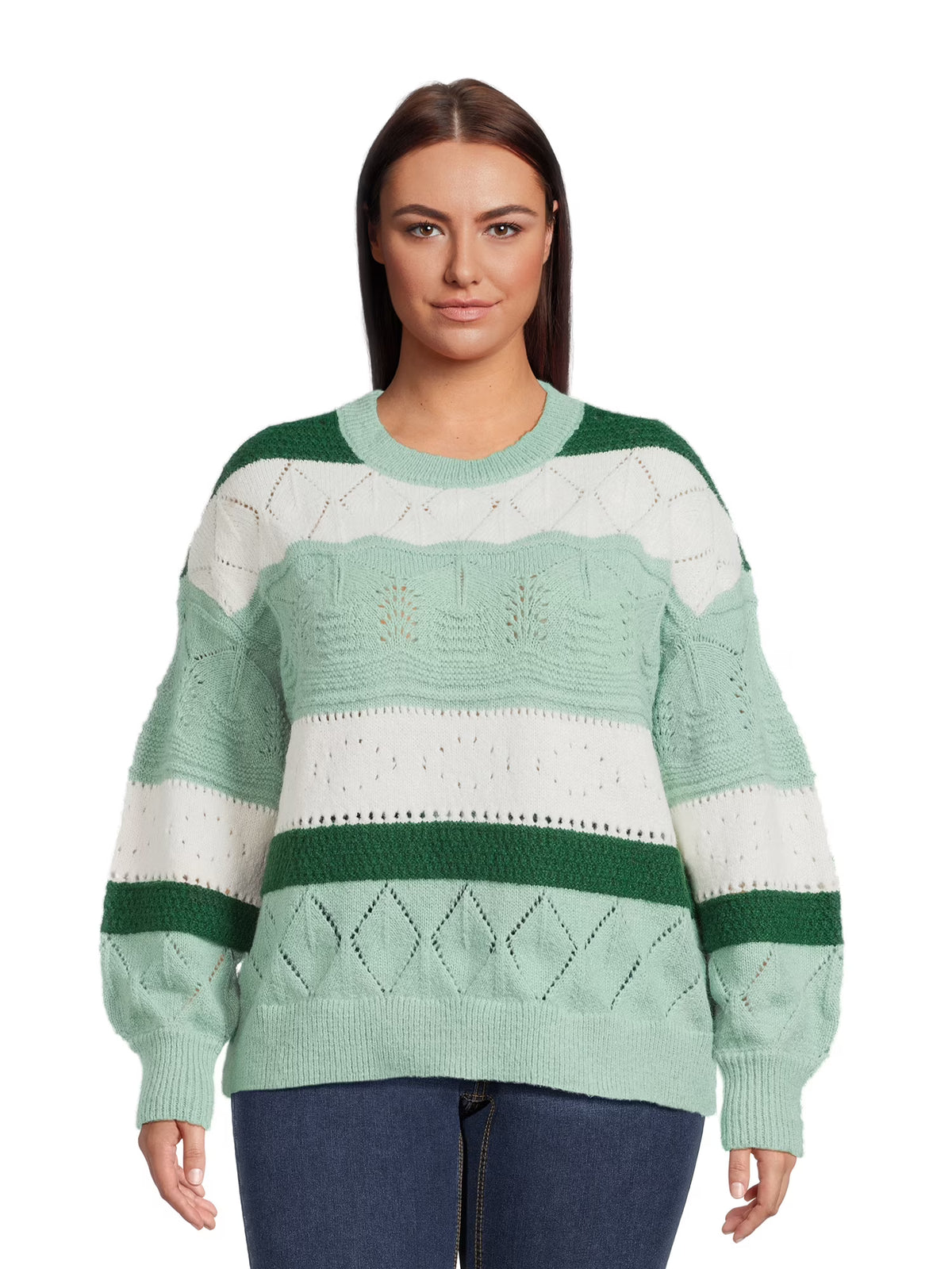 Lightweight Pointelle Pullover Sweater B715