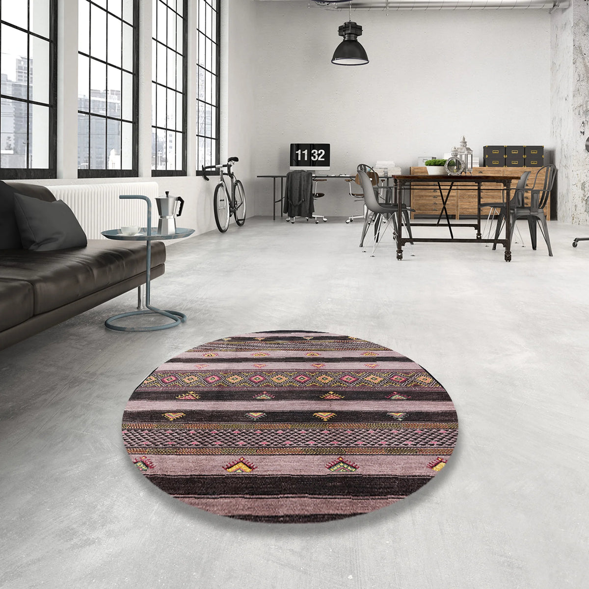 Burgundy Brown Solid Rectangle Area Rug G5635