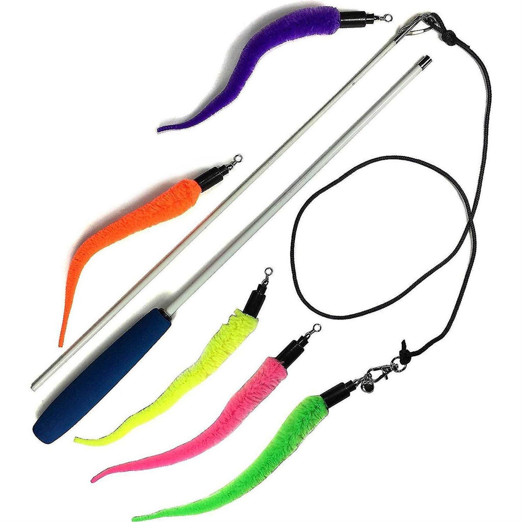 Cat Wand Toy 5-Piece Worm Teaser M95892