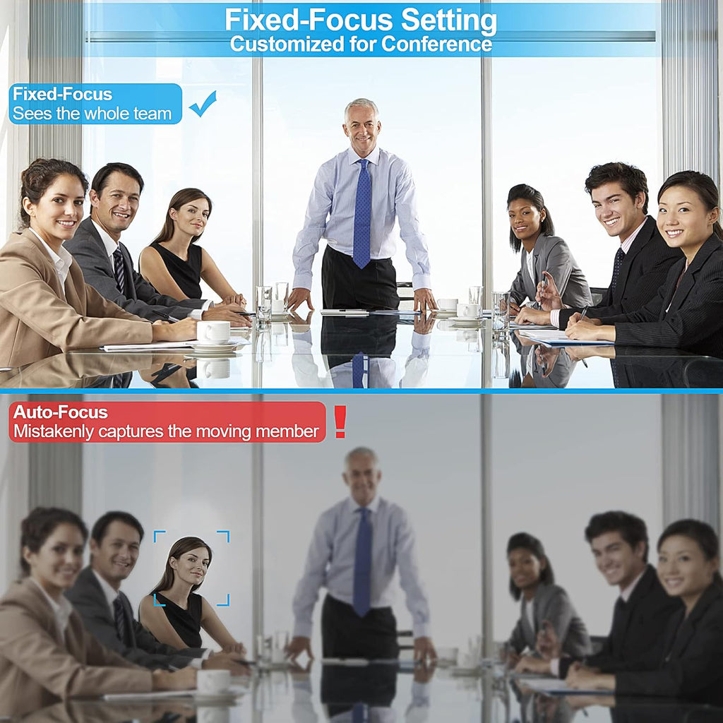 Full HD 1080P USB Webcam with 4 Built-in Microphones and Speaker, Magnetic Privacy Cover, Pack of 2 M797708