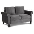 Gray Polyester Fabric Loveseat W54292