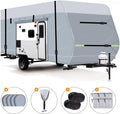 600D Waterproof Oxford Travel Trailer Camper Cover with Tire Cover, Tongue Jack Cover F191872