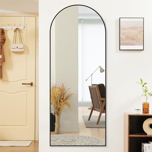 64"x21" Arched Full Length Mirror with Aluminum Alloy Thin Frame R699