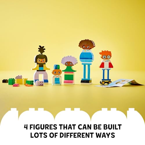 71 Colorful Bricks Buildable People Toy with 5 Characters and 10 Role-Play Faces U6414