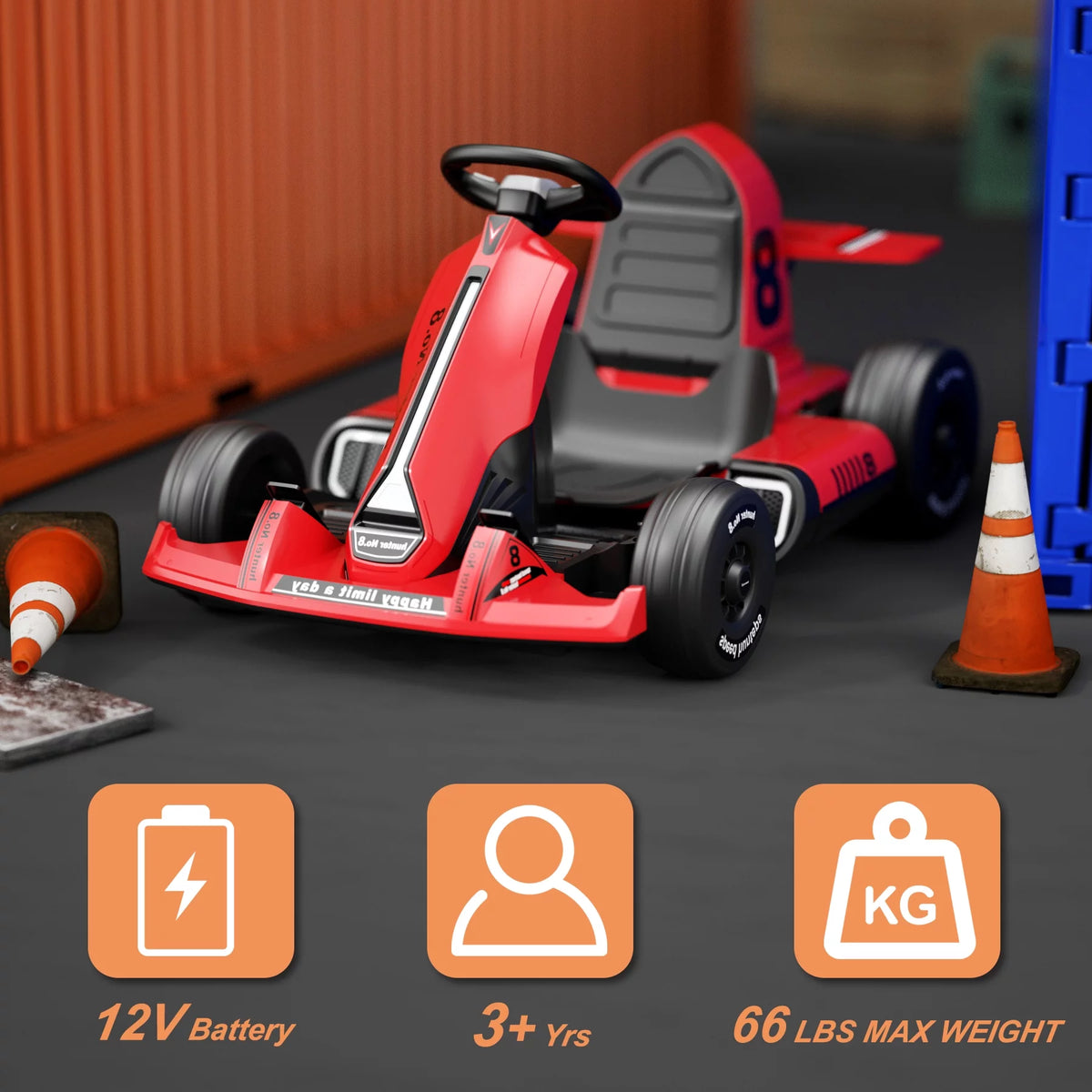 Electric Vehicles Pedal Go Karting Car Ride on Toys 12V L303255