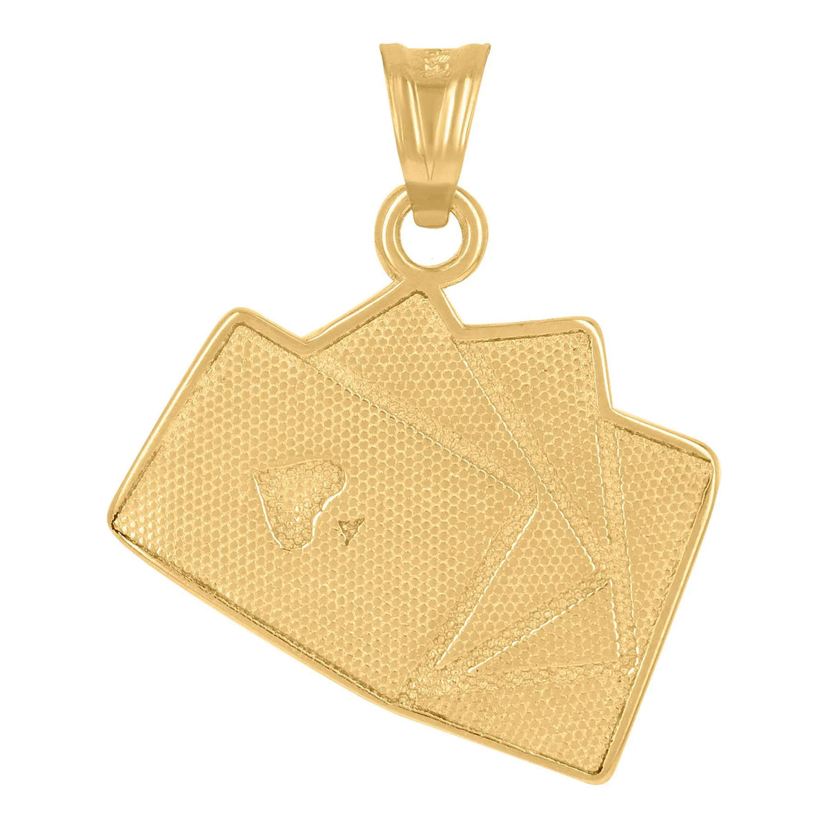 10k Two Tone Gold Mens Playing Cards Charm Pendant Necklace R345841