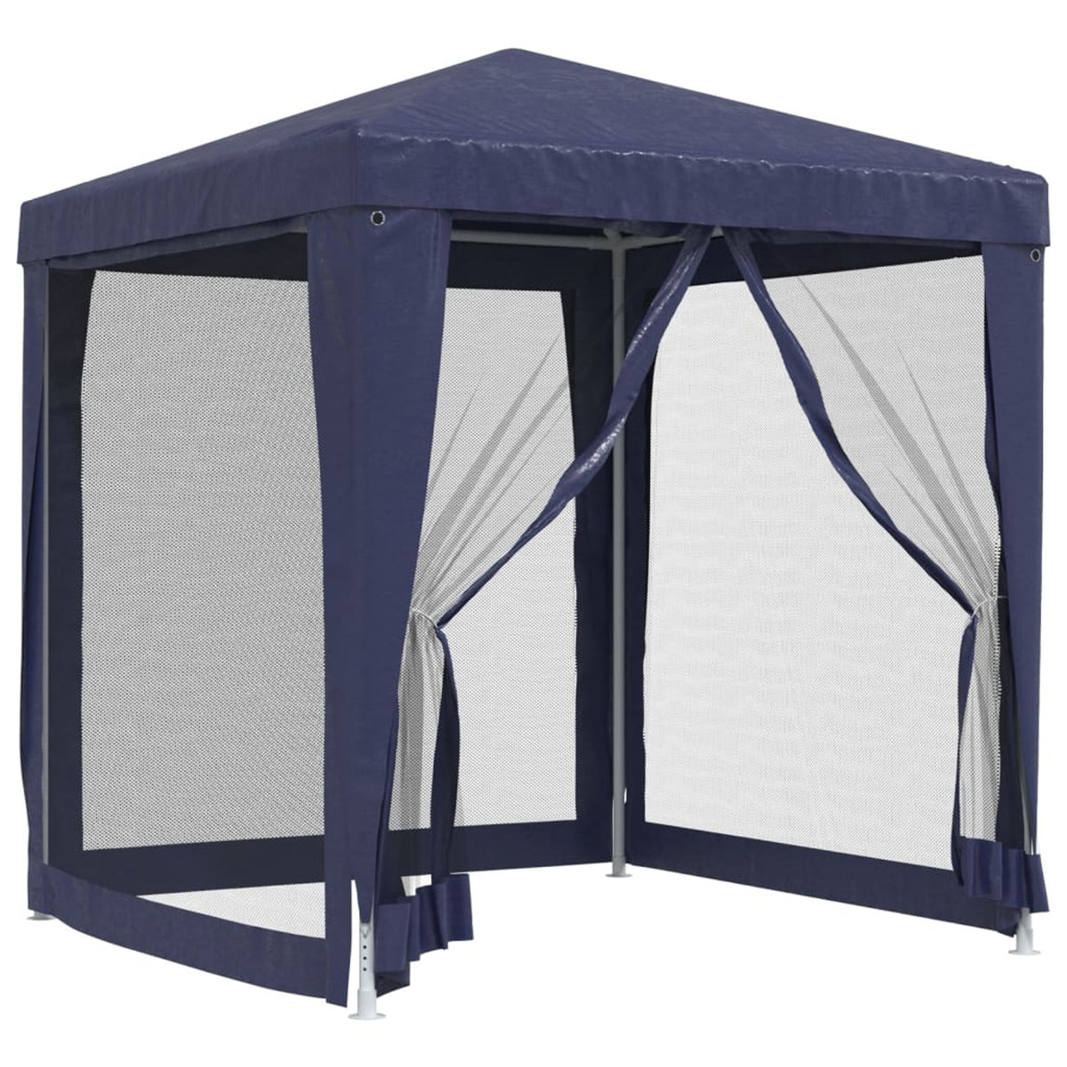 Blue Party Tent 4 Mesh Sidewalls 6.6'x6.6' HDPE D366