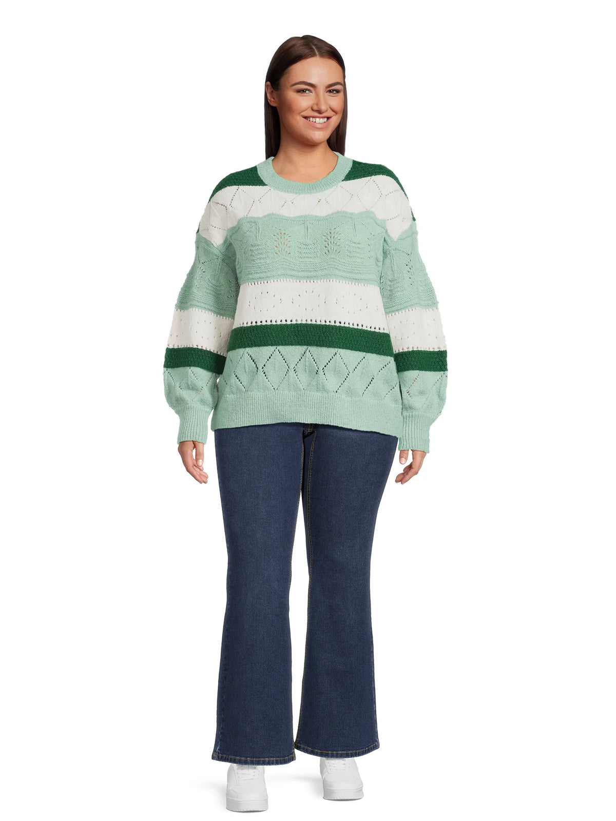 Lightweight Pointelle Pullover Sweater B715