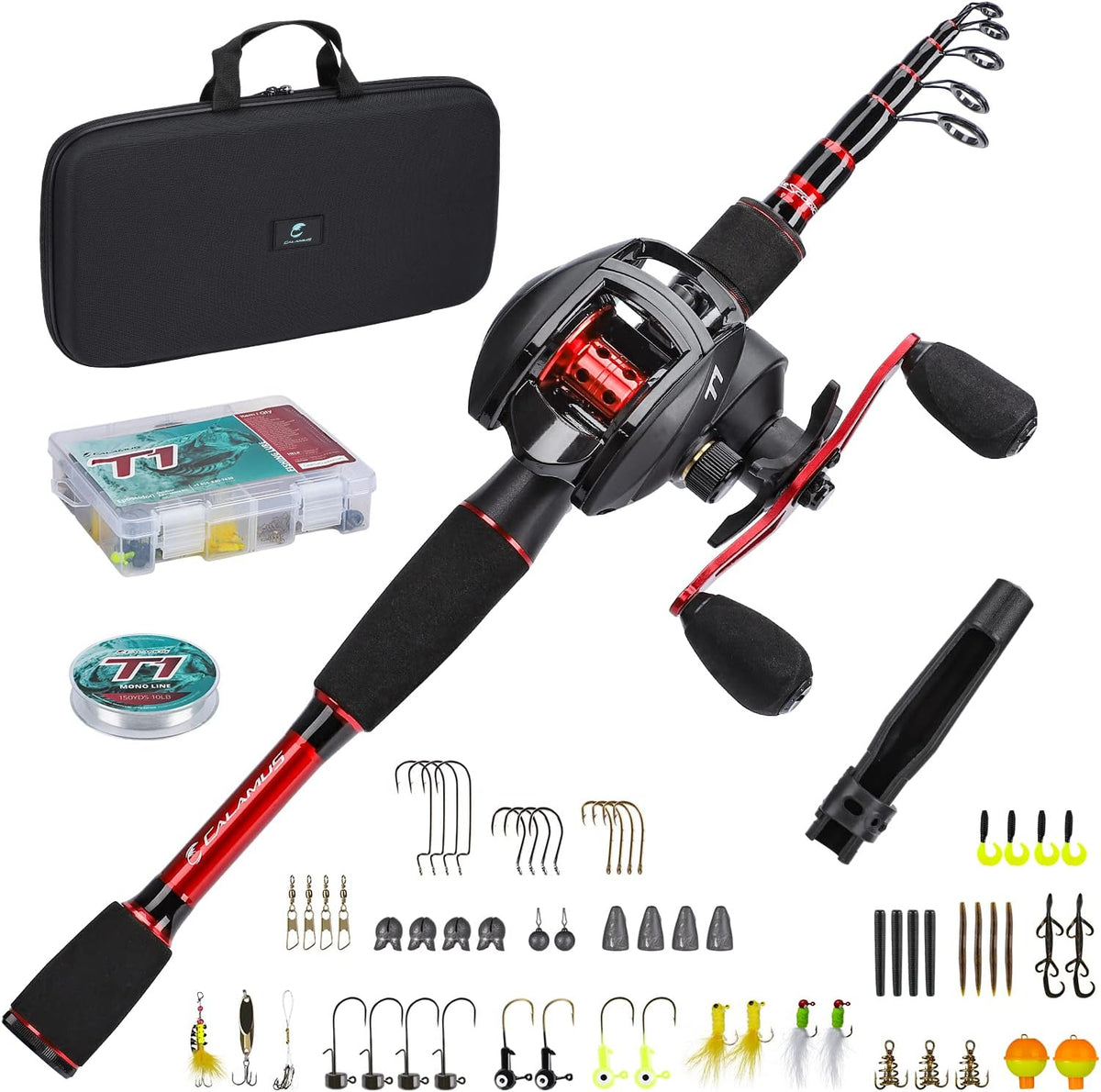 Telescopic Fishing Rod and Reel Combo with Carrier Bag Y4349