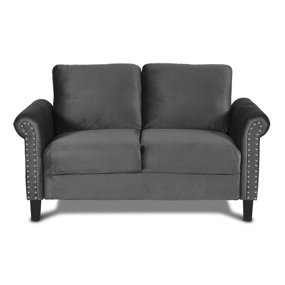 Gray Polyester Fabric Loveseat W54292