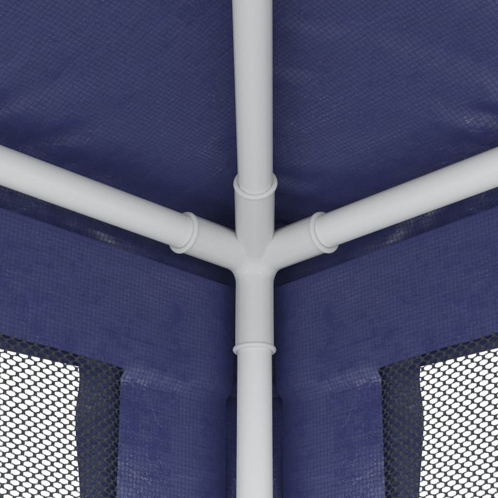 Blue Party Tent 4 Mesh Sidewalls 6.6'x6.6' HDPE D366
