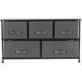 5 Drawer Fabric Storage Dresser with Wood Top J5479