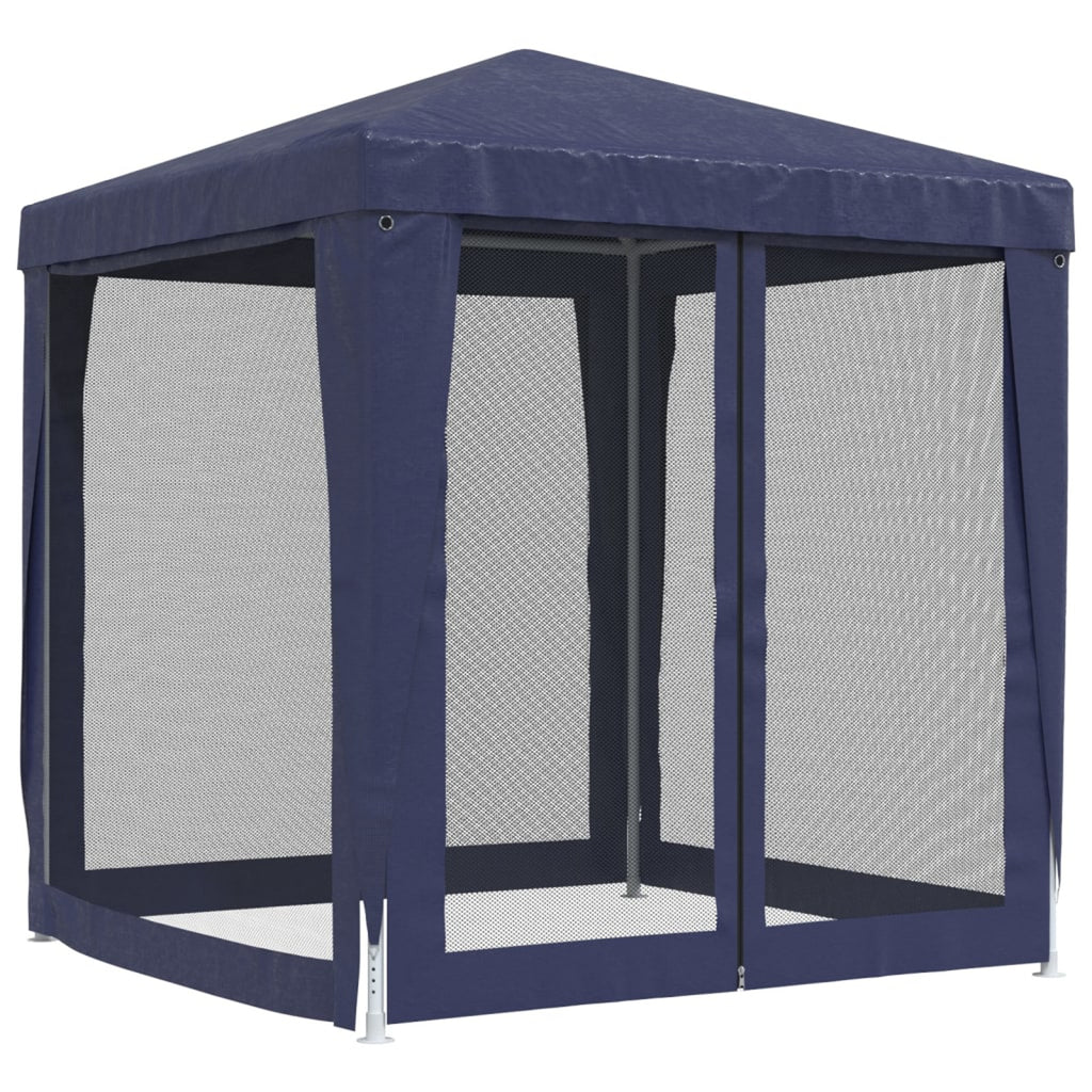 Blue Party Tent 4 Mesh Sidewalls 6.6'x6.6' HDPE D366