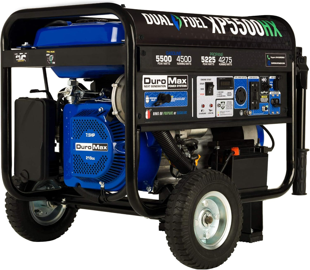 Dual Fuel Portable Generator 5500 Watt Electric Start with CO Alert F86149