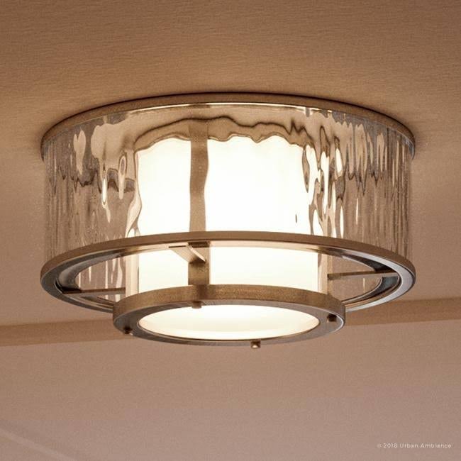 Art Deco Ceiling Fixture Brushed Nickel Finish F57288
