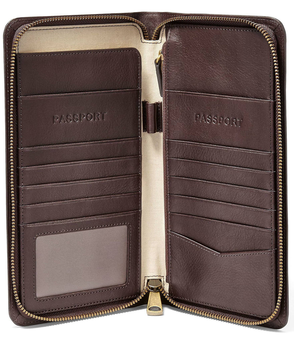 Black Leather Passport Case J45218