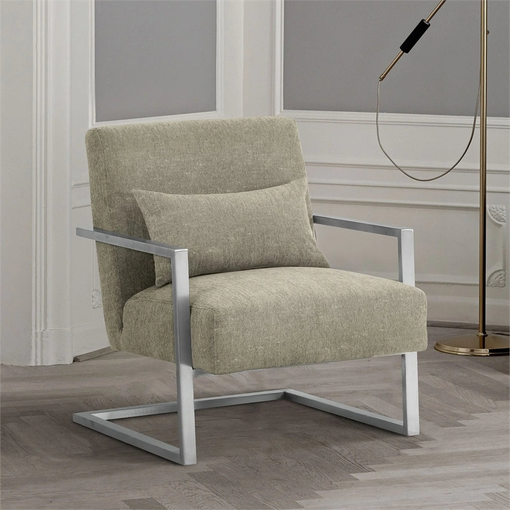 Gray Fabric Upholstered Accent Chair T9704