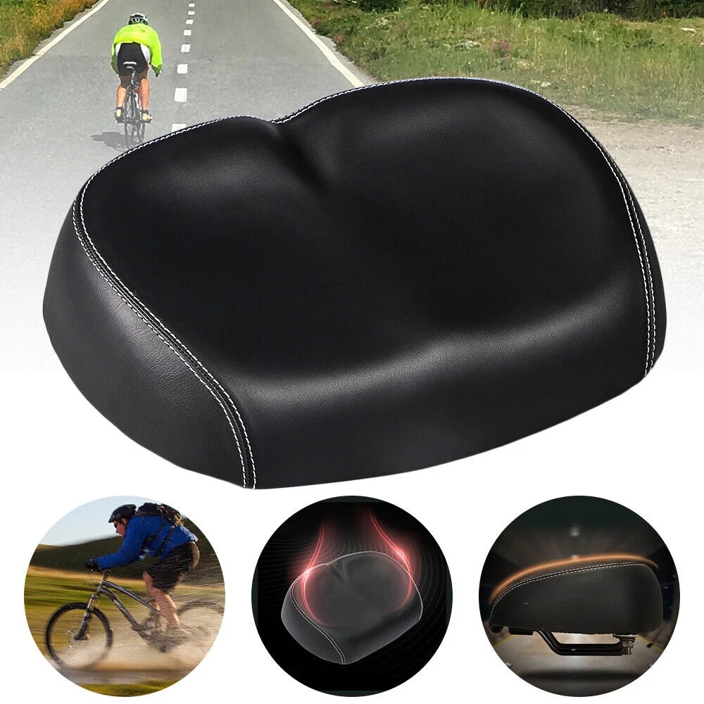 Black PU Pad Noseless Bicycle Seat Cushion W83548