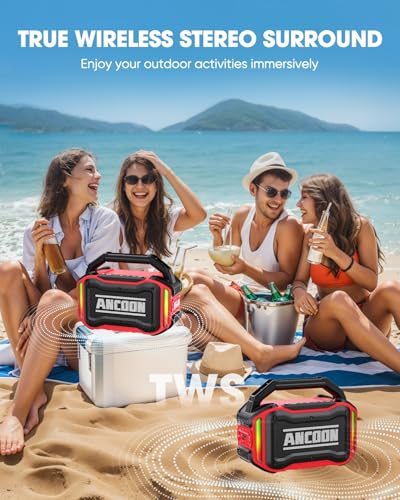 Bluetooth Wireless Speaker with Bass, 20H Playtime, IPX6 Waterproof (Black) K687